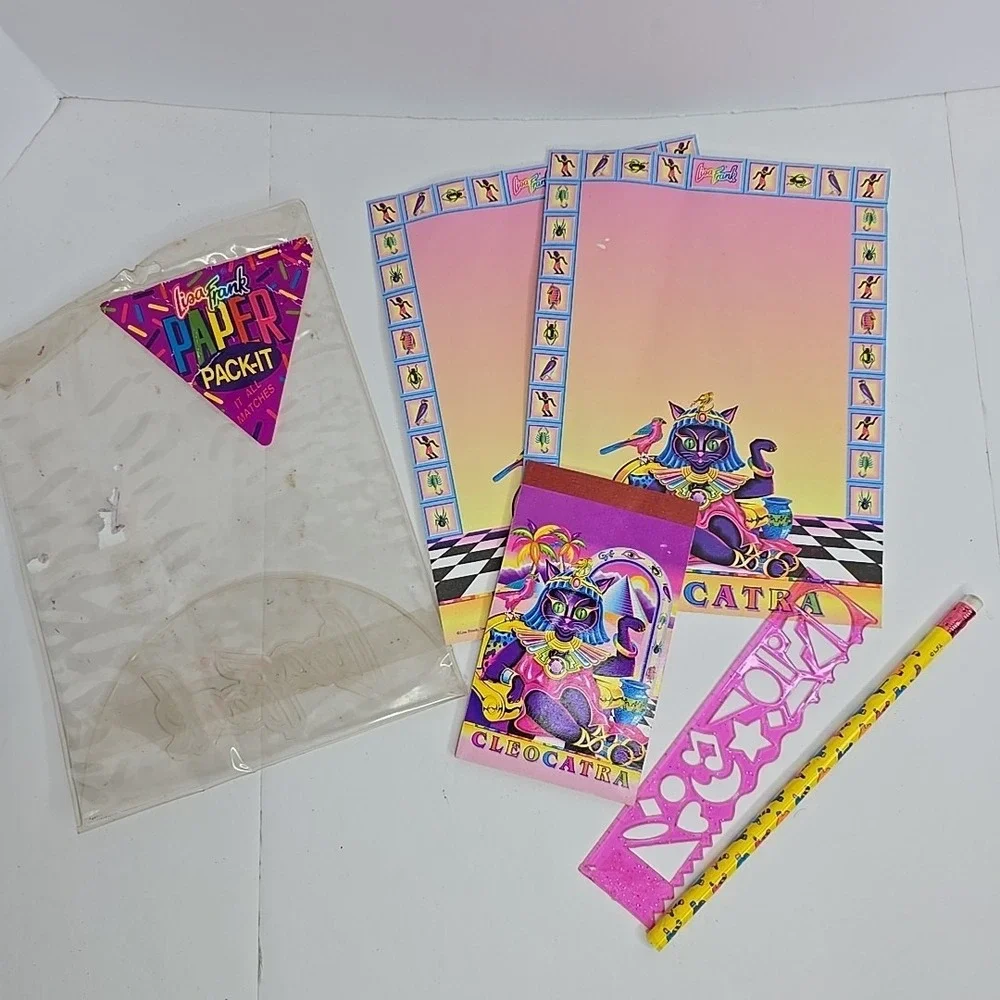 Vtg Lisa Frank Cleocatra All In One Stationery Paper Postalette Pencil Stencil